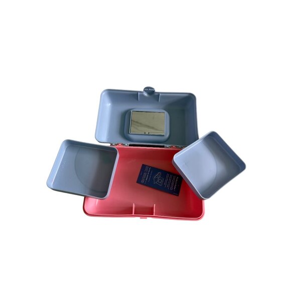 CABOODLES PInk Blue Stay Retro Edition Makeup Cosmetic Travel Case - Picture 5 of 10